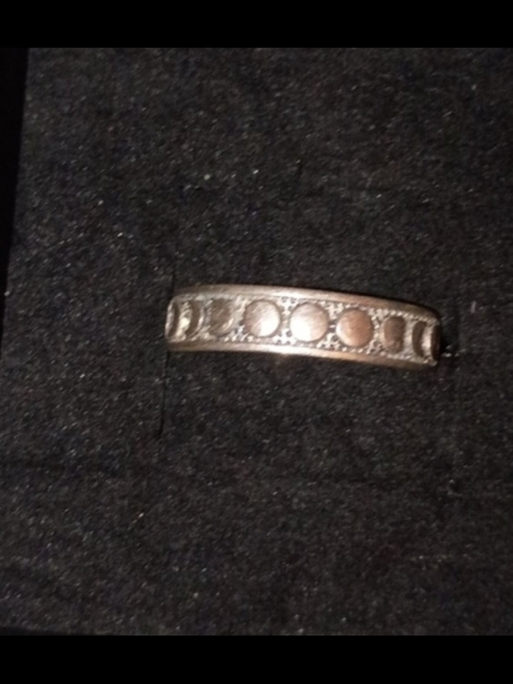 Silver Tone Circle-Accent Ring